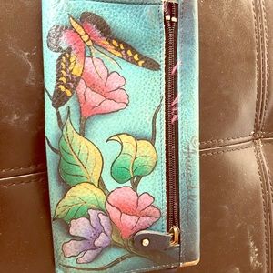 Gorgeous  hand painted Anuschka  wallet.